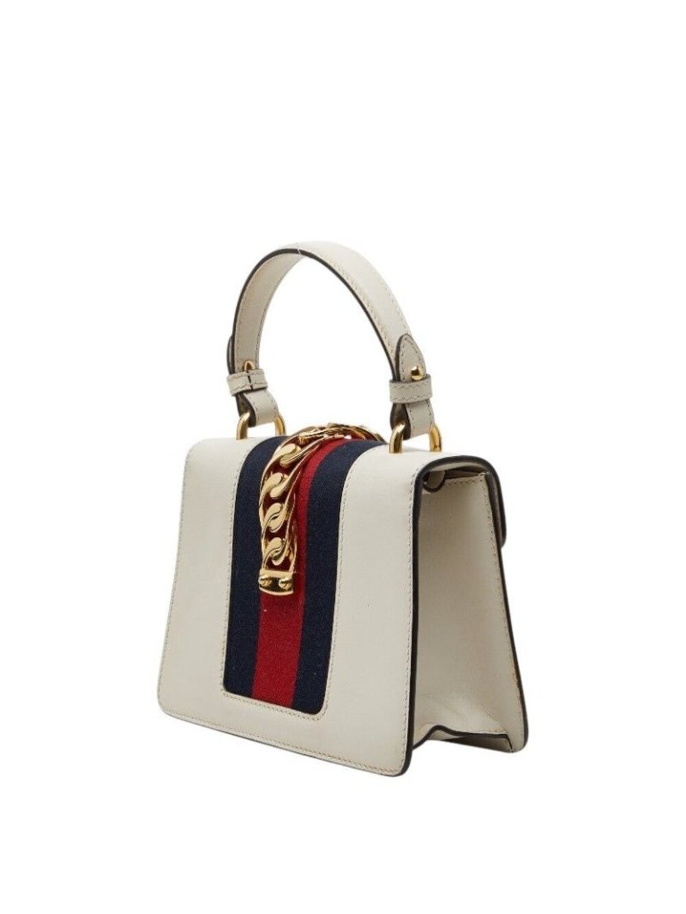 Gucci Sylvie Mini 2-Way Shoulder Bag White Leather 1 - Picture 2 of 10